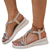Weave Women's Sandals Wedges Designer Shoes for Woman Fashion Heels Shoes Dress Comfort Walking Mujer De Sandalias