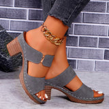 Pbong  Women Summer Lightweight Hollow Sandals High Heels New Dress Chunky Open Toe Slippers Female Casual Slingback Slides Shoes