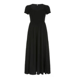 Black Loose A-Line Slim Long Dress