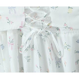 Pbong  Summer Women Fashion Fishbone Slim Floral Print Sling Dress Sexy Low Waist A-line Mini Holiday Party Dress Lace Up Robe