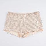 Pbong  Party Clubwear Sparkle Glitter Shorts Sexy Slim-Fitting Sequined Mid-Waisted Shorts Women Summer Fashion Streetwear Ladies