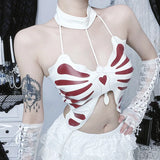 Pbong  Summer American Sexy Gothic Backless Camisole Vest Women Y2K Butterfly Skull Aesthetic Mini Camisole Harajuku 2000s Streetwear