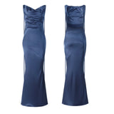 Pbong  Women Long Dress Sleeveless Low Cut Backless Lacing Slim Fit Dress for Party Cocktail Evening Summer New