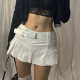 Goth Pastel Micro Skirts Low Rise Black Pocket Patchwork A-Line Skirt Aesthetic Outfit Vintage Harajuku Streetwear Style y2k