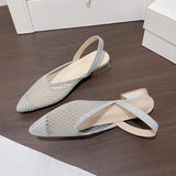 Pbong  Pointed Toe Women's Sandals Mesh Heeled Shoes Woman Elegant Slippers Chunky Walking Dress Slippers Fashion Mujer De Sandalias