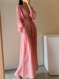 New Print Summer Dress Evening Long Vintage Dress Party Oversize Long Sleeve Beach Women Dresses Robe Vestido Prom