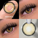 Natural Colored Contacts Lenses for Eyes 2pcs Brown Lenses Blue Eyes Lenses Yearly Beautiful Pupil Eyes Contact Lenses