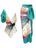 Frill One Piece Swimsuit & String Skirt Padded Sexy Swimwear Women Bathing Suit Female Swimming Summer Beachwear Bodysuit