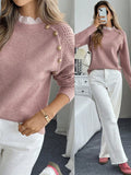 New lace round neck pullover long sleeved autumn and winter knitted sweater