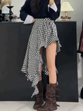 Pbong  Sexy Irregular Y2K Long Skirt Women Slim High Waist Streetwear Skirts Vintage Korean Design Harajuku Summer A Line Skirt