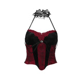 Mall Goth Streetwear Punk Style Halter Neck Crop Top Women Vintage Aesthetics Backless Y2K Tank Top Sexy Camisoles