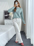New lace round neck pullover long sleeved autumn and winter knitted sweater