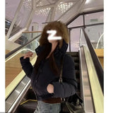 American retro fur collar warm solid color women hooded cotton coat ins winter loose casual slim cotton coat jackets