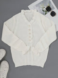 Ladies' autumn and winter fashionable solid color V-neck long sleeved knitted sweater
