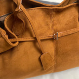 Pbong  Large Capacity Faux Suede Shoulder Bags Solid Simple Big Handbags Women Elegant Retro Female Bags New In Casual Totes