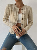Women's Long Sleeved Cardigan Knitted Sweater Casual Autumn Winter Warm Knitwear Fashionable Women's Outerwear