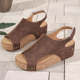Pbong  Cross-Border Women's Flat Roman Sandals Sequin Fishmouth Bright Slippers Thick Heel Large Size Comfortable Summer Sandals