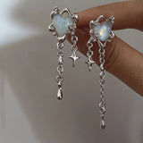 Heart Tassel Star Earrings Women Design Senior Sense of Fashion Personality Earring Y2K Trendy Party Jewelry Gift