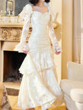 Elegant and Chic Women Fashion Prom Evening Dress French Style Long Sleeve Vintage Fall Autumn Bodycon Party Birthday Mujers