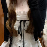 Y2k Harajuku Vintage Sweet Slim 3 Piece Skirt Sets Kawaii Camis + Elegant Cardigan + Short Party Skirts 2000s Lolita Autumn Suit