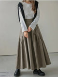 Summer Long Skirts for Women Fashion Casual Retro Pleated Skirt Solid Fishtail Skirt Black Skirt Korean Fashion Clothing