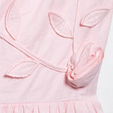 3d Plant Flower Sweet Chic Pink Short Dress Sleeveless Square Collar Fashion Summer Dress For Women Elastic Bust Female Vestidos