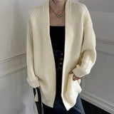 Open Front Knit Cardigan Sweater Women Cozy Plain Shrug Cardi Longline Sweater Jacket Fall Winter Casual Chic Outfit