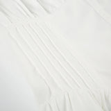 White Lace Trim Tie-Up A-Line Dress
