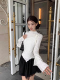 Two Pieces Long-sleeved T-shirt Women Base Tops Design Early Spring New Y2k Tees Korean Fashion Ropa De Mujer