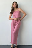 100% Cotton Ruffle Camisole And Loose Long Trouser Two Piece Set 2025 New Casual Summer Women Sets Homewear Sleepwear Pajamas