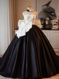 Pbong  Elegant Black Hepburn Style Evening Gown for Brides High Waist Puffy Skirt Wedding Photography Shoots Korean Style Long Dress