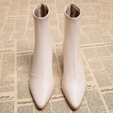 Ankle Boots for Women's Thick Heel Spring Summer Autumn Single Boots New Pointed High Heels  Shoes Mid-heel Fashion