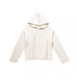 Pointelle Knit Hooded Sweater for Women Long Sleeve Pullover Sweater Hoodie Cosy Knitwear Teen-girl Autumn Winter Casual Outfit