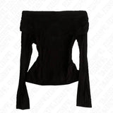 Sexy Punk Y2k Long sleeve Crop Top One shoulder Harajuku Grunge Goth Pullover Streetwear Hip Hop Baby Tee Retro Fashion Top EMO