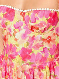 Pbong  Women Floral Print Spaghetti Strap Mini Dress Summer Casual Sleeveless Cami Dress