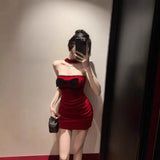 Pbong  Sexy Backless Lace Bow Strapless Dresses Summer Women Dress New Skinny High Waist Hanging Neck Bow Mini Hip Wrap Dress for Women