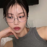 Vintage Rectangle Glasses Frame Women Metal Small Squre Shape Eyewear Clear Optical Eyeglasses Transparent Lens Spectacle Gafas