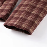 Pbong   Casual Plaid Stand Collar Jacket Women Loose Long Sleeve Single Breasted Pocket Female Jackets Autumn Winter Streetwear New