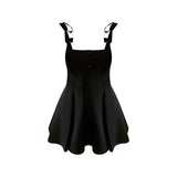 White Bubble Sve ort Sve irt Women's Summer New  Knot Waist Cinching Dr Set A-Line Skirt High Waist