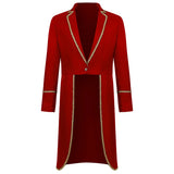 New Men's Gold Border Halloween Tailcoat Medieval Retro Medium Length Punk Tailcoat Cosplay Costume Fashion Trench Coat Jacket