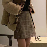 Skirts Women Plaid Slim Korean Style Casual All-match High Waisted Mujer Spring-autumn Comfortable Student Club Female Harajuku