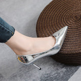 Pphmm Spring Bling Pumps 8cm Elegant New Lady Party Dress Silver Sexy Banquet Shoes Women Sequin Pointed Toe Stiletto High Heels B016