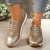 Fashion Plus Size Casual Sneakers Spring/autumn Fashion Round Toe  Lace-Up Flat Low Top Casual Shoes for Women