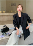Elegant Black Blazer Women Fashion Sweet Long Sleeve Design Suit Coat Korean Casual Chic Female Fall Winter Sweet Jacket