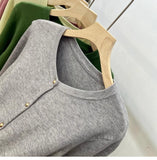 Gold Button Cardigan for Women Long Sleeve Single Breasted Knit Jacket Sweater Tops Sweaters Spring Autumn Ladies Soft Knitwear