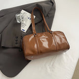 Women Small PU Solid Color Shoulder Bag Winter Retro Tote Bag Luxury Designer Trend Female Handbags