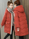 Winter Women Jacket Coats Long Parkas Female Down Cotton Hooded Overcoat Thick Warm Jackets Windproof Casual Student Coat