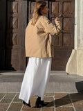 Cotton Linen White Long Skirt High Waist Zipper Casual Autumn Skirt New Fashion Spring Skirts Female Clothing