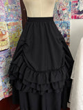 Pbong  Japanese Lolita Personality Subculture Dark Punk Court Gothic Medieval Lace Skirt Women's Cake Skirt Long Vintage Skirts