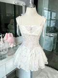 Pbong  French Style Sweet Cute Polka Dot Splicing Dress Lace Bow Korean Fashion Dresses New Design Slim Waist Lady Y2k Mini Dress